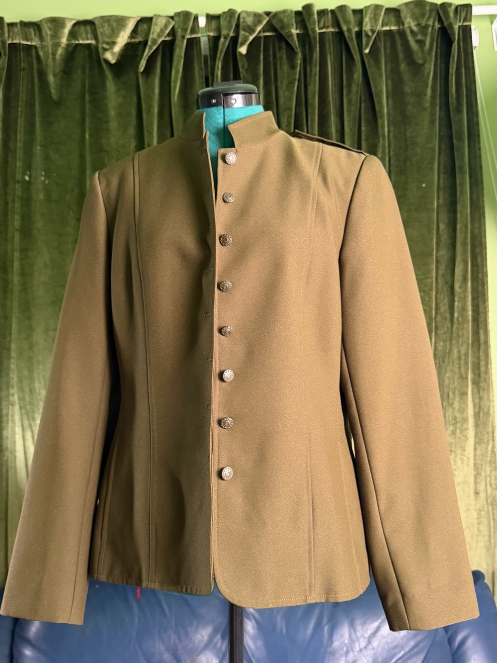 Women’s Olive Green Military Style Button Jacket